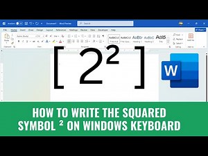 How to Write the Squared Symbol ² on Windows Keyboard