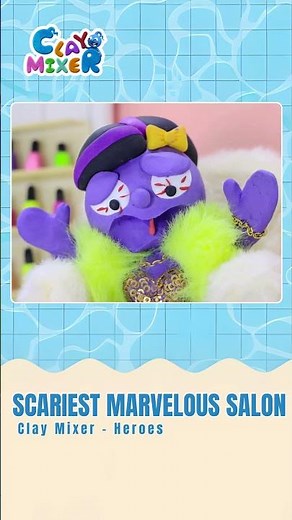 SCARIEST MARVELOUS SALON💀💅 | Clay Animation | Clay Mixer Heroes #claymixer #stopmotion