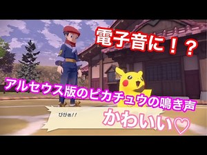 【ポケモンレジェンド☆アルセウス】ピカチュウ の鳴き声が電子音になってる！！！！２個目の鳴き声かわいい！！！！