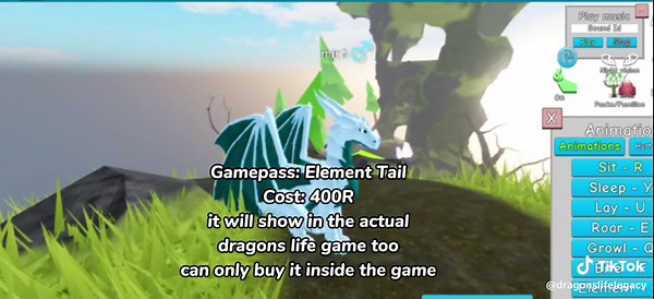 #dragonslifelegacy THE ELEMENT TAIL GAMEPASS || roblox dragons life legacy || #roblox #viralvideo #dragonslife #viral #fyp #legacy