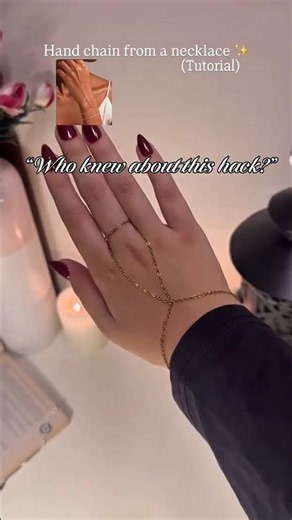 Turn Any Necklace Into a Hand Chain ✨ Easy Jewelry Hack (DIY Tutorial) #bracelet #gold #jewellery