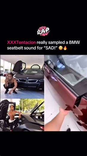 RAP | HIP-HOP Music | CULTURE on Instagram: "“SAD!”, released in March 2018 as part of XXXTentacion’s second studio album “?”, quickly became one of his defining songs. Produced by longtime collaborator John Cunningham, the track is built on minimal yet haunting production, sparse guitar, deep bass, and the instantly recognizable chime that many fans believe was taken from the BMW i8’s seatbelt warning sound. That rumored sample sparked endless debate online, as it symbolized how X often blurred