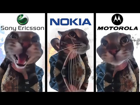 Cat Meows into door camera meme but famous phone ringtones (2)