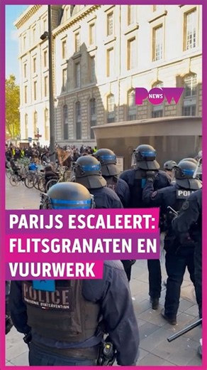 Chaos in Parijs: politie bekogeld, traangas en flitsgranaten ingezet. Meerdere gewonden gevallen