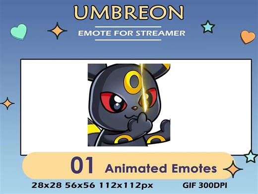 Umbreon Animated Emote: Twitch, Discord, Youtube (GIF) - Etsy