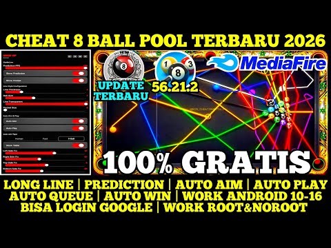 GRATIS‼️CHEAT 8 BALL POOL TERBARU 2026 CARA PEMASANGAN MOD MENU 8BP AIMTOOL GARIS PANJANG AUTOPLAY