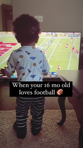 Do you think he’s saying “Vegas!” and “You’ve got this!”? 🏈 🤣 #toddler #football #Chiefs #NFL #throwback