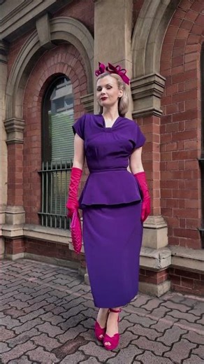 Nadine 1940s Dress Purple by Vivien of Holloway | Classic Style & Timeless Fashion