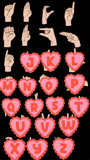 Valentine Sign Language And Heart Alphabet #aslforkids #abcd #learning