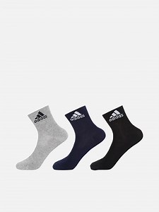 Buy ADIDAS Men Pack Of 3 Navy Blue Solid Socks -  - Accessories for Men