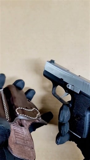 Azula Gun Holsters Leather 2 Slot OWB Pancake Belt Holster CCW For Kahr Arms PM9, CM9 9mm Pistol