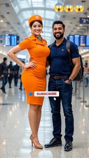 "Air Hostess & Passenger Cute Photo | Tall & Curvy Air Hostess Smile" #AirportMoments