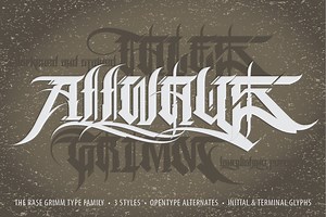 Rase Grimm - 3 Font Family, a Blackletter Font by Graffiti Fonts®