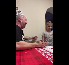 Fun egg prank flips quickly as little girl gets egged after dad