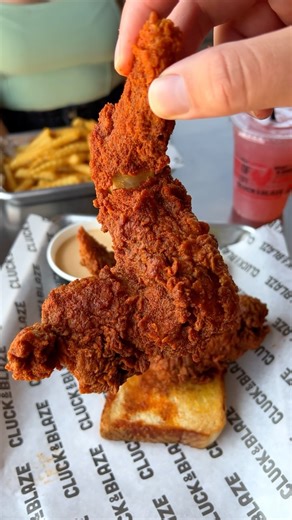 Who says everything’s BIGGER in Texas⁉️🔥😉 Discover the biggest and boldest GIANT HOT CHICKEN WINGS right here in SoCal‼️🔥🐔🙌 HALAL CHICKEN NOW AVAILABLE so come try it today! 🤩 ALL LOCATIONS ARE OPEN FROM 10AM - 10PM EVERY DAY‼️🔥 To get your #CluckAndBlaze fix ASAP order for pickup at CluckAndBlaze.com or get it delivered through @grubhub and @doordash! 🚗 | Cluck and Blaze