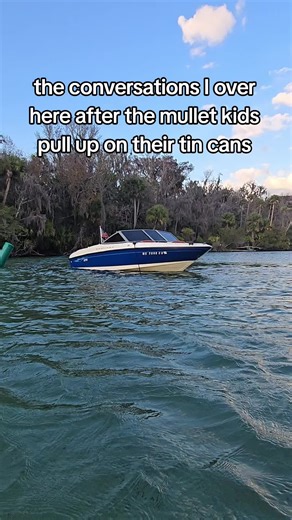 why do we even think mullets are back in style cracks me up every time and it's always a sausage fest on them tin cans as well 🤣🤣🤣 #boatlife #boat #tincan #jonboat