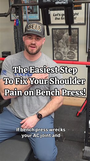 Bench press gets a bad rap for causing a lot of shoulder and pec injuries. It's a great exercise, but, like any exercise, if you do it wrong it can definitely cause some pain or injuries. So, let's fix the most common mistake, and get you benching pain free. The number 1 biggest mistake you'll see with people that have shoulder pain with bench press is... wrong hand placement. For a everyday bench, not accessory work or competition pressing, we don’t want our arms angles narrow or wide. Stack un