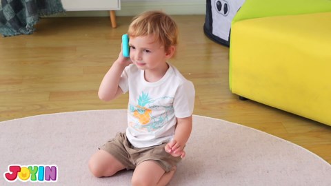 Pretend Toddler Phone, Learning Toy Phone Set,Keyfob Key Toy and Credit Cards Set, Kids Cellphone, Girls Boys Birthday Gifts for 1 2 3 Year Old,Baby Blue, Kids Presents, Easter Basket Stuffers