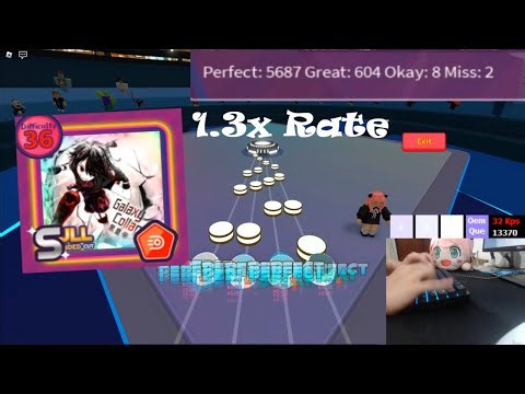 Robeats | Galaxy Collapse (FULL VER.) (Hard) 1.3x rate | 2x miss | Difficulty 36