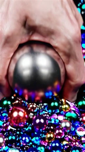 #ASMR Alien hand grabs aluminum ball #relaxingsounds #slimeasmr #satisfyingvideos #squishysounds