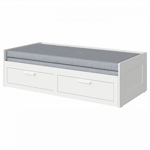 BRIMNES day-bed w 2 drawers/2 mattresses, white/Ågotnes firm, 80x200 cm  - IKEA