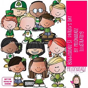 St. Patrick's Day clip art Bobbleheadz clip art by Melonheadz