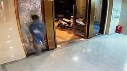 Boy has lucky escape after running through glass window