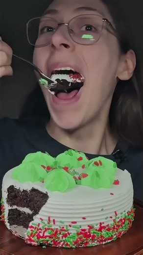 Holiday chocolate cake, asmr + static noise