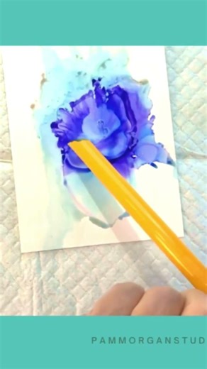 Satisfying alcohol ink art using only a straw #alcoholink #art #painting #taylorswift #opalite #diy