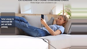 3Pack 26ft USB 2.0 Extension Cables, Long USB Extender, Nylon Braided, Compatible with PC, Laptop, Smartphone, Tablet, Gaming Consoles, Printer, Scanner, More