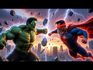Hulk vs Superman Fight (8K ULTRA HD) – Earth Shattering Battle #hulk #marvel #fighting #viral #8k