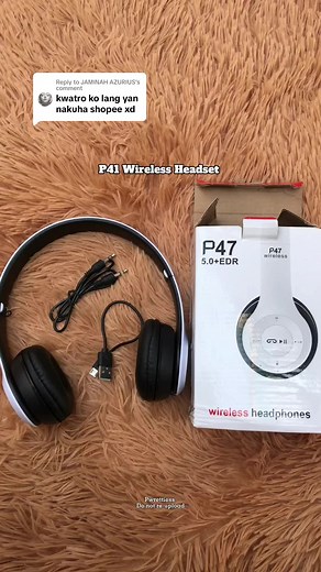 Replying to @JAMINAH AZURIUS #wirelessheadset #bluetoothheadset #headset #p47headphone