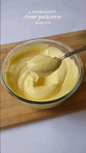 4-ingrediant Eggless Creme Patisserie! #shorts #cream #reels