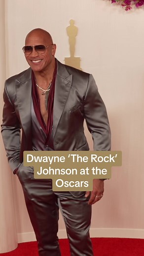 The Rock wearing a graphite suit? Some things just make sense #dwaynejohnson #therock #wwe #oscars