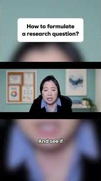 How to Formulate a Research Question | Dr. Kim