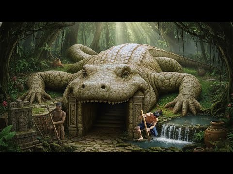 Building a Giant Crocodile House Waterpark with Underground Pool System Using Primitive Tools
