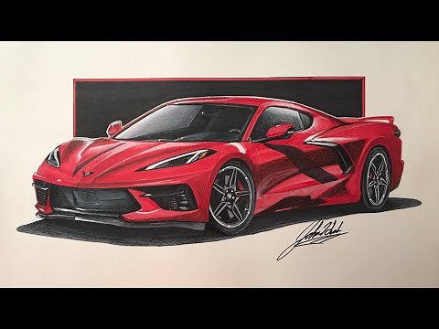 2020 C8 Corvette - Realistic Car Drawing