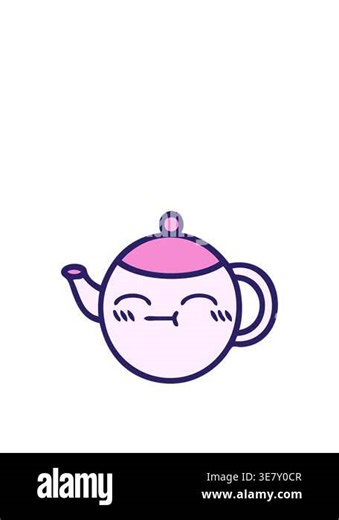 stretching up animation of cartoon of a teapot Stock Video Footage - Alamy