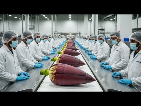 Inside the Banana Blossom Factory: From Raw Flower to a Surprising Dish (Full Process)
