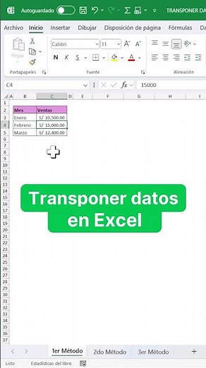 TRANSPONER datos utilizando una FÓRMULA #excel #microsoftexcel #excelavanzado