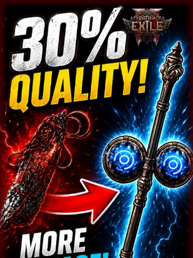 30% Quality on My Quarterstaff! #pathofexile2 #monk #weapon #quality #fyp #gaming #diztoh
