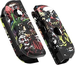 eXtremeRate DIY Replacement Shell Buttons for Nintendo Switch & Switch OLED, Scary Party Soft Touch Custom Housing Case with Full Set Button for Joycon Handheld Controller - Console Shell NOT Included