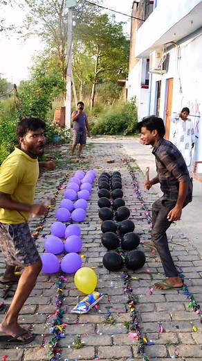Brother and brother Pop balloons challange #reels | Vk challange Vlog
