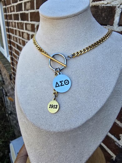 Delta Sigma Theta Premium Sorority Necklaces - DST Greek Letter Sorority Necklace - Delta Sigma Theta Jewelry - Etsy