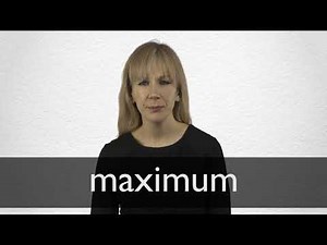 How to pronounce MAXIMUM in British English