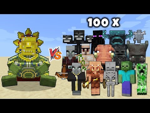 Barako The Sun Chief vs All Minecraft Mobs x100 - Barako (Mowzie's Mobs) vs All Mobs Army