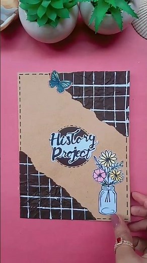 Front Page Design For Art Integrated Project 💗| Integrated Card Idea✨️#art #schoolproject #shorts