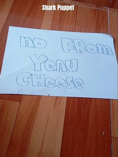 Shark Puppet No From Yeau eats cheese