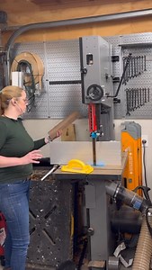 Re-Sawing on the Bandsaw 👌🏻 We got our first REAL cold front, and the cold and wet weather has my spine screaming, so we’re taking it easy today in general, but never too sore for some bandsaw love! Real shoutout for this @scatterbrianofficial and @brian.burkheiser Cover! I LIVE for metal covers on pop songs, and this one does not disappoint! 🤘🏻 #womeninconstruction #carpenther #womeninwoodworking | Tool Girl’s Garage