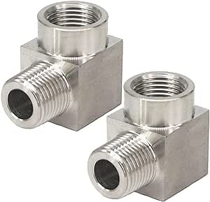 Beduan Stainless Steel Cast Pipe Fittings, 90 Degree Street Elbow 1/2" NPT Male x 1/2" NPT Female Water Fuel Air (Pack of 2)
